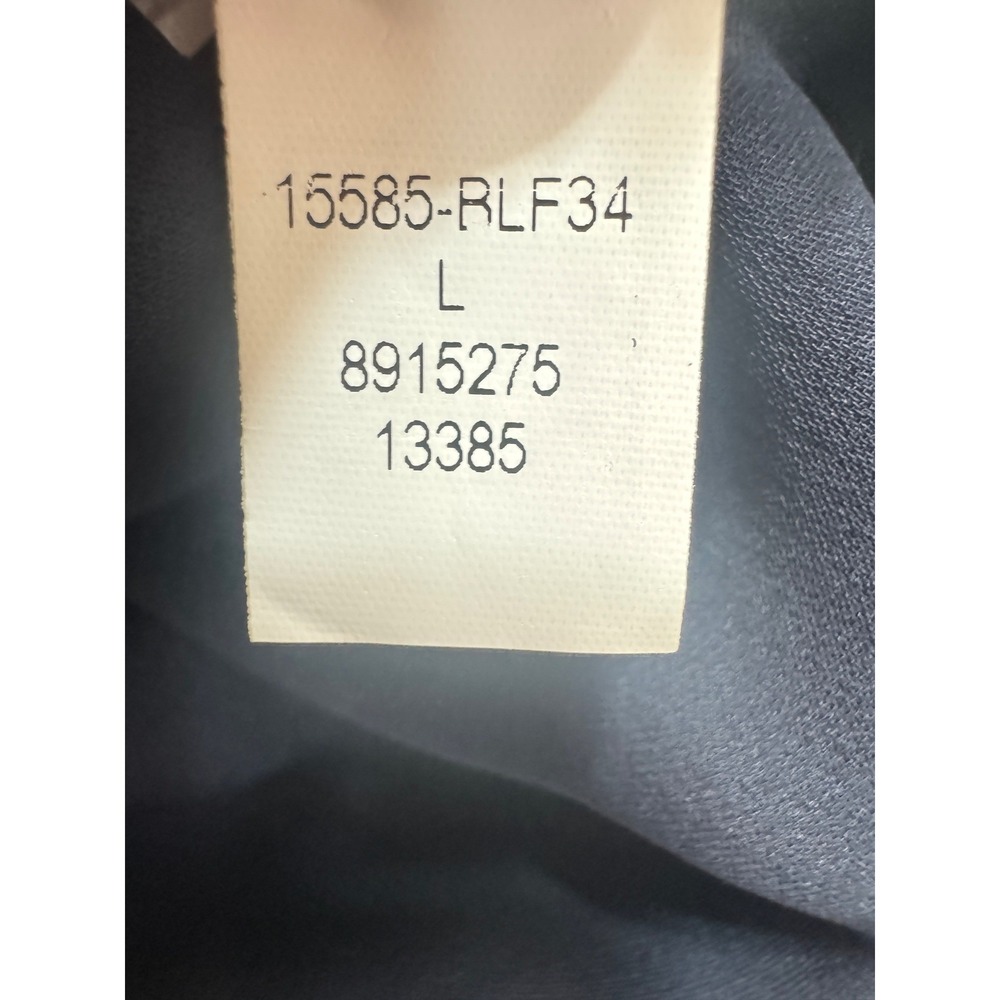 AYR The Silk Trench Dress Deep Marine Navy Blue 100% Silk Midi Size L - Picture 12 of 12